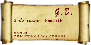 Grünauer Dominik névjegykártya